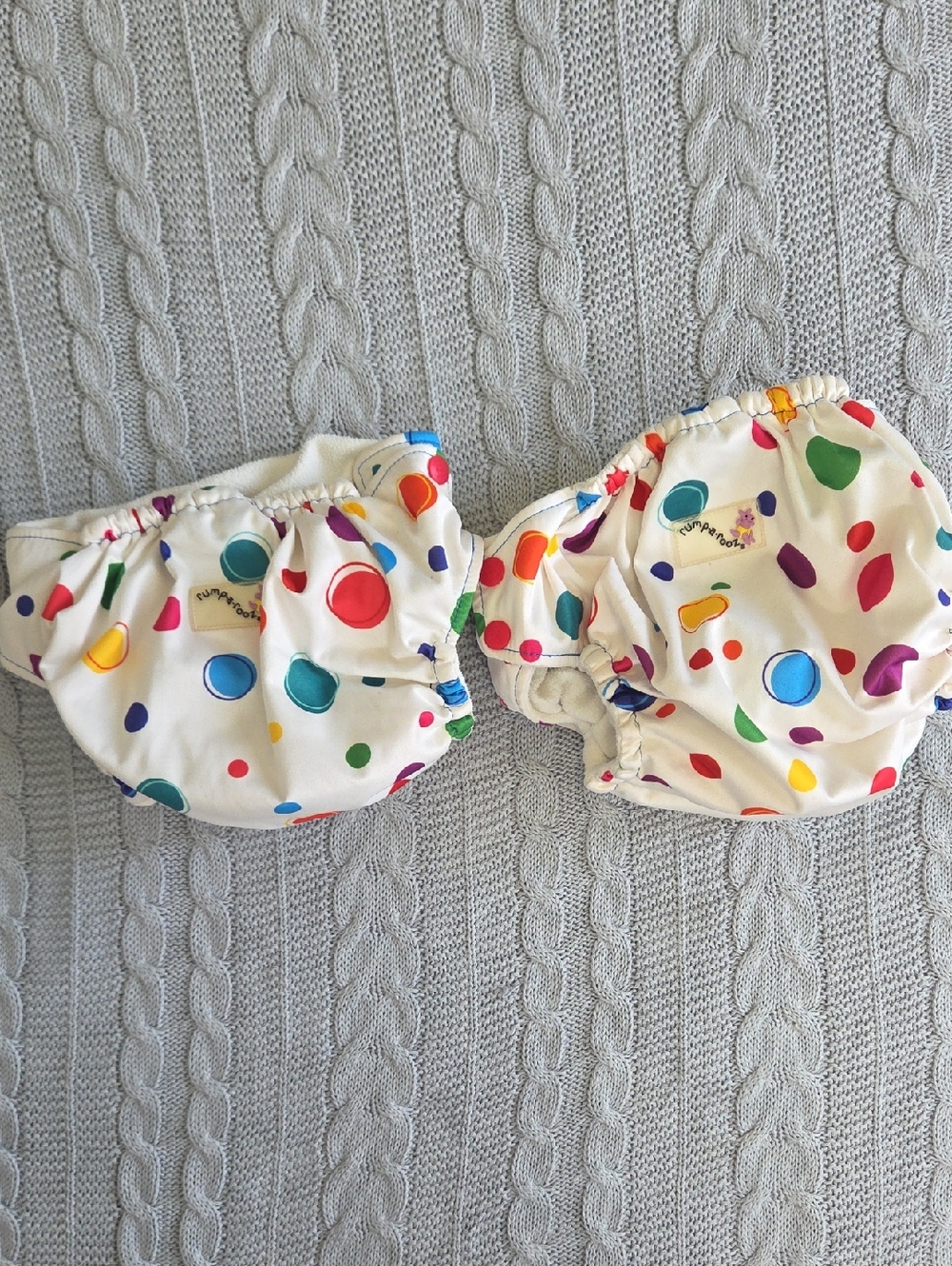 Rumparooz One Size Cloth Two Diaper Covers Set Polka Dot Colorful Unisex